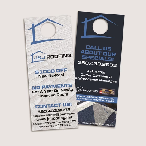 Door Hangers | J&J Roofing | Service and Trade Organizations